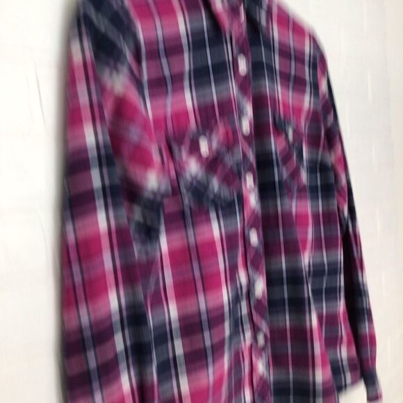 Flannel plaid Original Weatherproof checkers shirt blouse pink - Picture 3 of 12